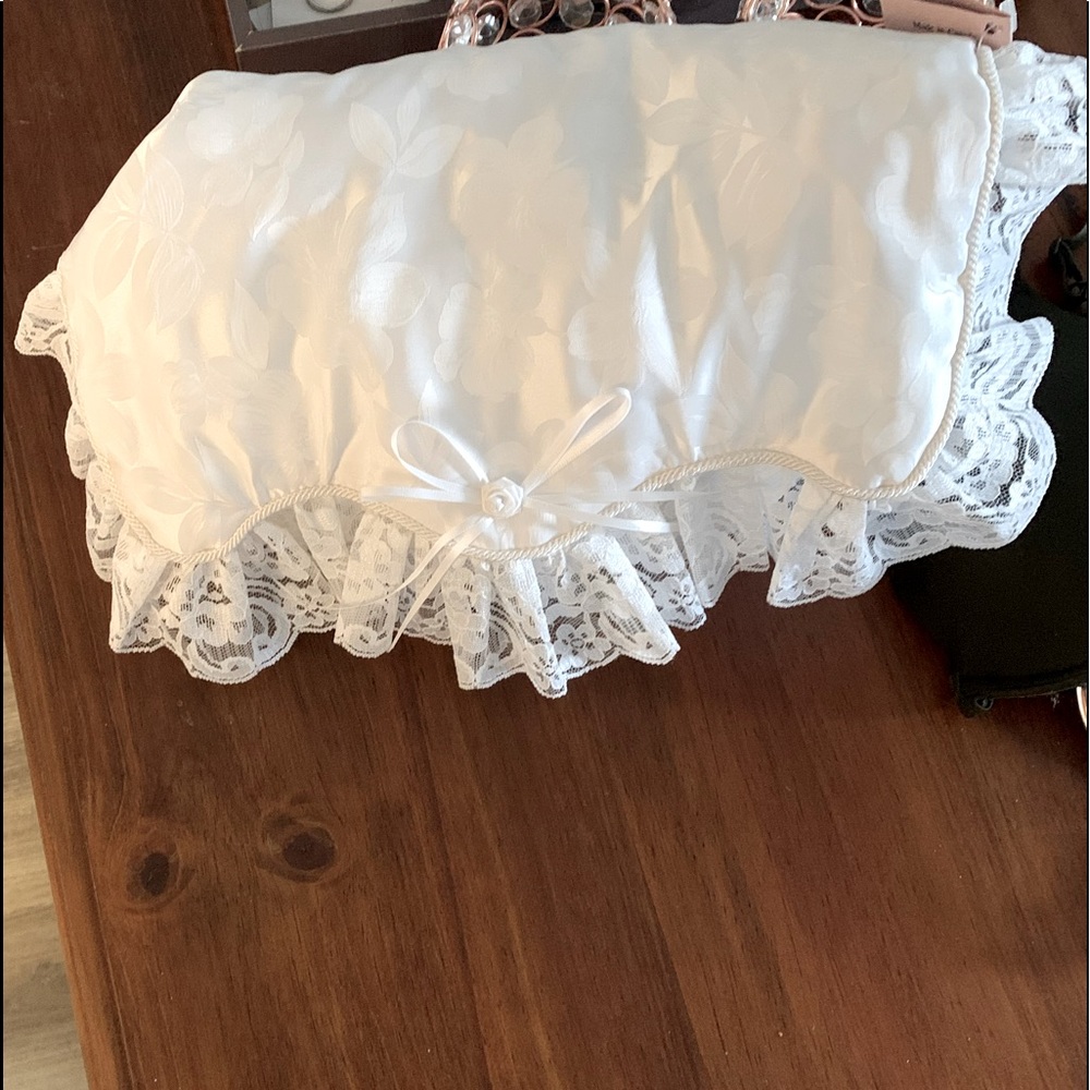 One brand new with tags silk and French lace bag